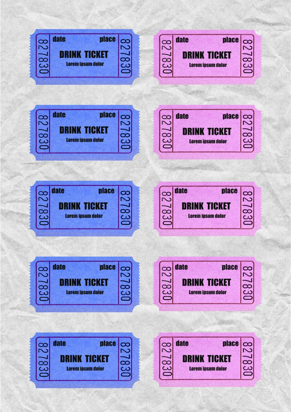 free drink ticket template for google docs